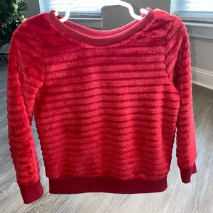 Cat&jack Girls Valentine’s Day red velour sweatshirt sz 3t